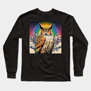 Just a Magical Great Horned Owl in the Sky Long Sleeve T-Shirt